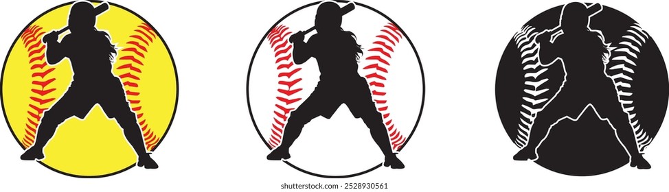 Softball Silhouette, Softball Girl, Girl Baseball Player Clipart Files