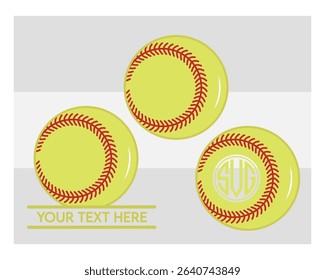 Softball, Softball Silhouette, Sports, Softball Monogram, Split Monogram, Circle Monogram, ball, Baseball, 