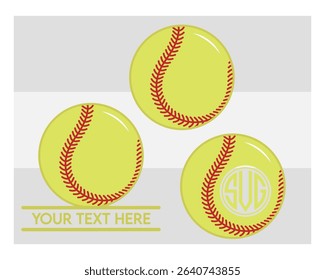 Softball, Softball Silhouette, Sports, Softball Monogram, Split Monogram, Circle Monogram, ball, Baseball, 