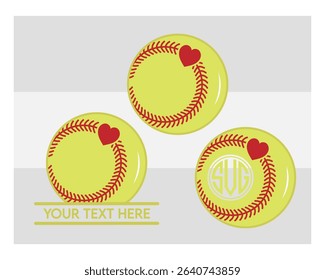 Softball, Softball Silhouette, Sports, Softball Monogram, Split Monogram, Circle Monogram, ball, Baseball, 