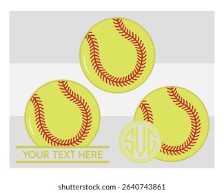 Softball, Softball Silhouette, Sports, Softball Monogram, Split Monogram, Circle Monogram, ball, Baseball, 