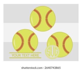 Softball, Softball Silhouette, Sports, Softball Monogram, Split Monogram, Circle Monogram, ball, Baseball, 