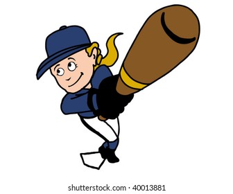 Softball Swing Cartoon