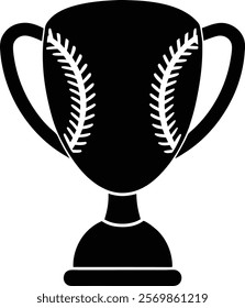 Softball trophy silhouette isolated on white background. Trophy sign vector illustration design