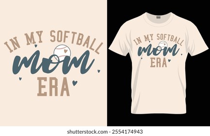 Softball T-Shirt Design Template, Mom Gift 