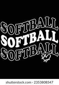 Softball vector art design, eps file. design file for the t-shirt. SVG, EPS cuttable design file