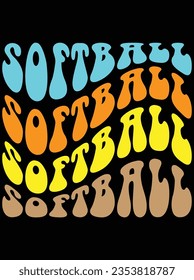 Softball vector art design, eps file. design file for the t-shirt. SVG, EPS cuttable design file