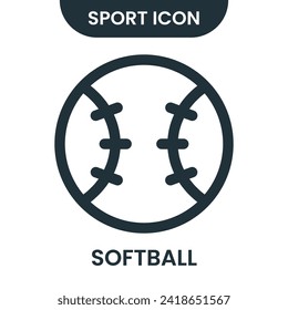 Softball vector line icon design