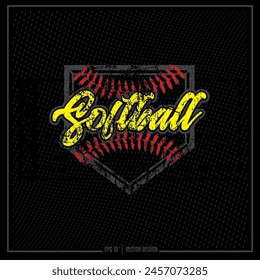 Softball, Vintage Softball, Sports Emblem, Diamond, Sports Team, Softball Diamond, Team