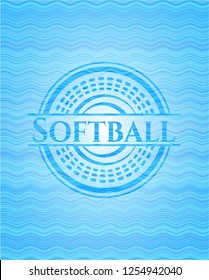 Softball water representation emblem.