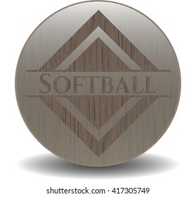 Softball wood emblem. Vintage.