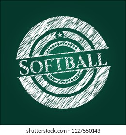 Softball written with chalkboard texture