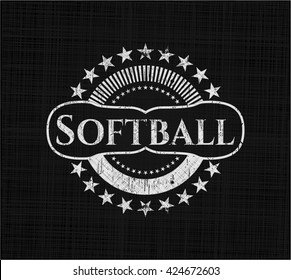 Softball written on a blackboard