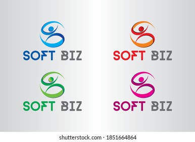 Softbiz Logo Design with Creative Modern Trendy Typography. Minimalist, Creative, Unique, Modern Logo Design.