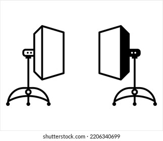 Softbox Icon, Photo Box Light Icon Vector Art Illustration