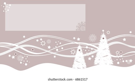 Soft-colored swirly christmas tree background with space for text (vector)