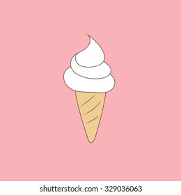 Soft-cream cone ice cream vector design illustration.