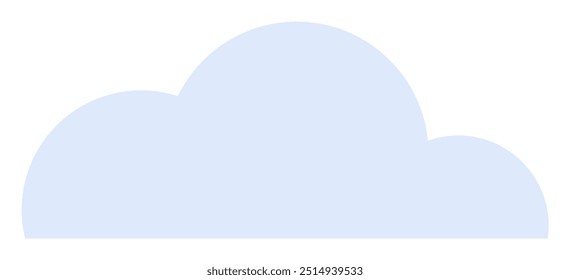 Forma de nube azul claro de bordes suaves con curvas suaves. Ideal para Clima, naturaleza, temas de cielo, decoración infantil y fondos digitales. Sencillo, minimalista, estilo Vector.