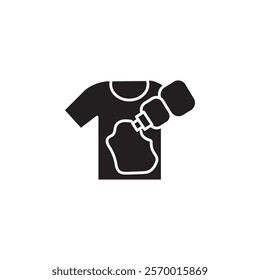 Softener clothes dirt icon black and white vector outline sign