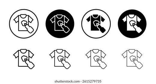 Softener clothes dirt icon Flat simple outline set