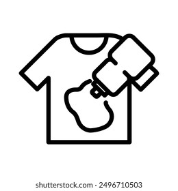 Softener clothes dirt icon linear logo mark in black and white