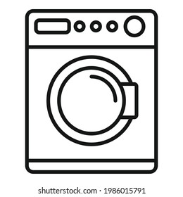 Waschmaschinensymbol. Outline-Weichspülmaschine, Vektorsymbol für Webdesign einzeln auf weißem Hintergrund