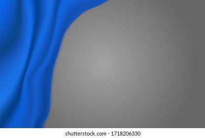 soft,gradual blue fabric is placed on a gray background and in the middle of the glow