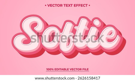 Softie bold 3d editable text effect for Valentine Design