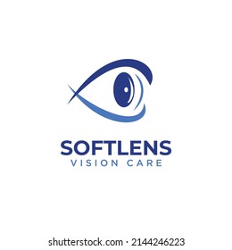 softlens vision care logo, abstract eye side sense vector