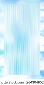 Softly blurred sky background with a smooth vertical glass effect, creating a dreamy and futuristic feel. Perfect for elegant and modern digital design.