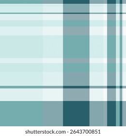 Softness background textile check, length texture plaid vector. Diverse tartan pattern seamless fabric in light and cyan colors palette.