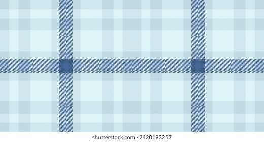 Softness check textile plaid, model background seamless vector. Modern fabric tartan texture pattern in light and blue color.