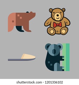 softness icon set. vector set about koala, teddy bear, slipper and bear icons set.