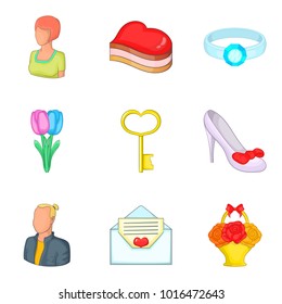 Softness icons set. Cartoon set of 9 softness vector icons for web isolated on white background