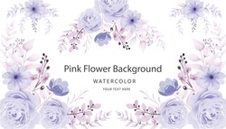 Arrière-plan Floral Rose Doux Avec Image Vectorielle Libre à L'aquarelle