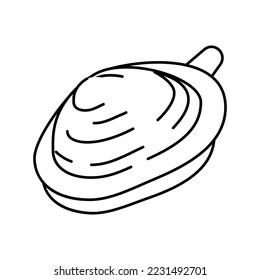 soft-shell clam line icon vector. soft-shell clam sign. isolated contour symbol black illustration