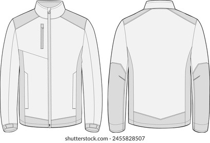 Softshell Chaqueta Diseño Vector Ilustración de Plantilla Delantera