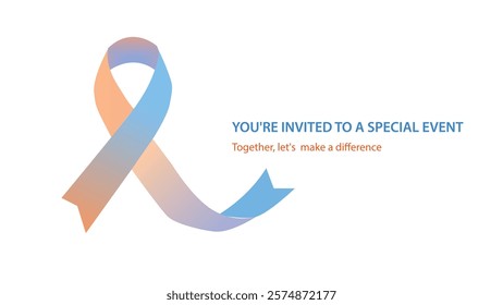  A soft-toned ribbon with the message, "You’re invited to a special event," urging attendees to unite for a meaningful cause