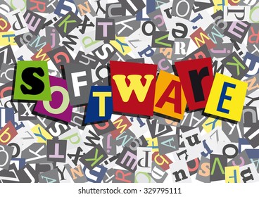 software, anonymous message in flat design