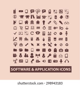 software, app, mobile isolated signs, icons vector set for web, application, design.
