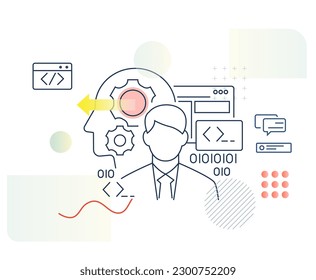 Software Application Design and Development Process - Illustration as EPS 10 File