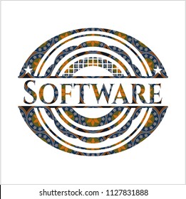 Software arabesque badge. arabic decoration.