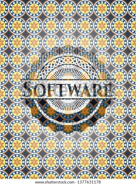 Software Arabesque Style Emblem Arabic Decoration Stock Image