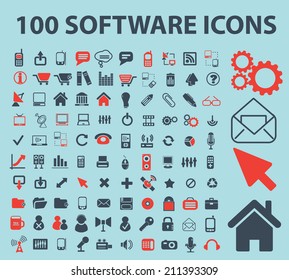 software black isolated icons, signs, silhouettes, illustrations set, vector