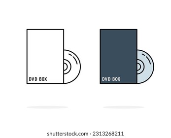 Software box icon, DVD CD box icon, disc with box, media symbol cd rom, backup for app web logo banner poster design button icon