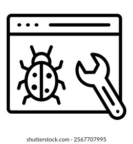 Software Bug Fix Icon Element For Design