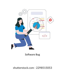 Software Bug Flat Style Design Vector illustration. Stock illustration 
