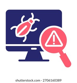Software Bug Icon Color Fill Style Vector Illustration