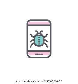 software bug icon. colored icon vector