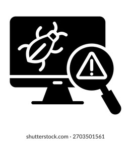 Software Bug Icon Glyph Style Vector Illustration